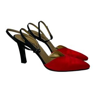 Yves Saint Laurent Red and Black Heels